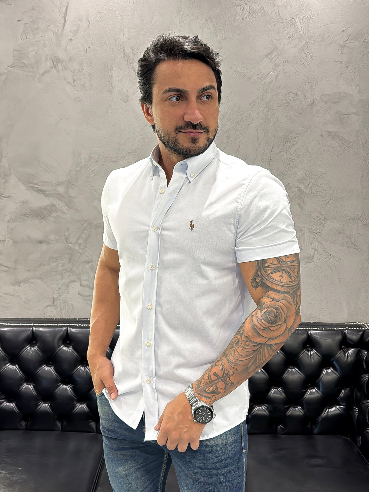 Camisa Ralph Lauren M/Curta