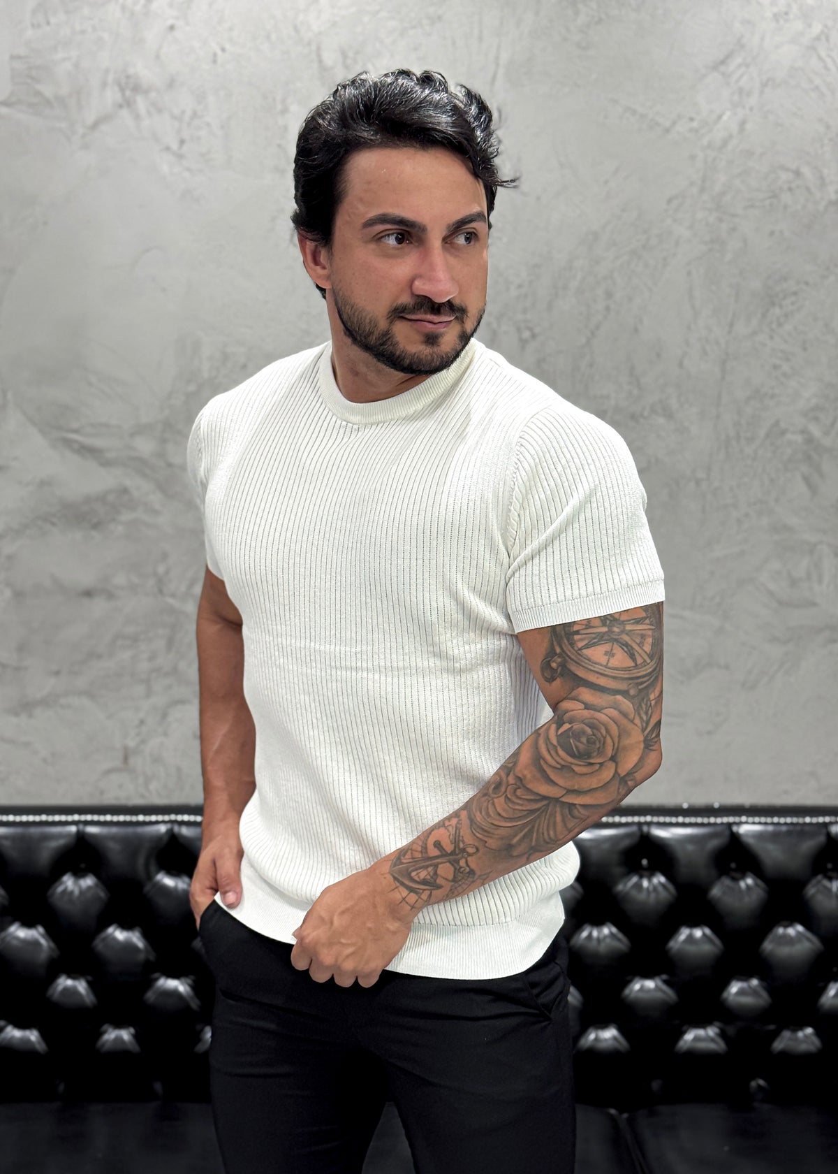 T-Shirt Tricot Luxo Branco