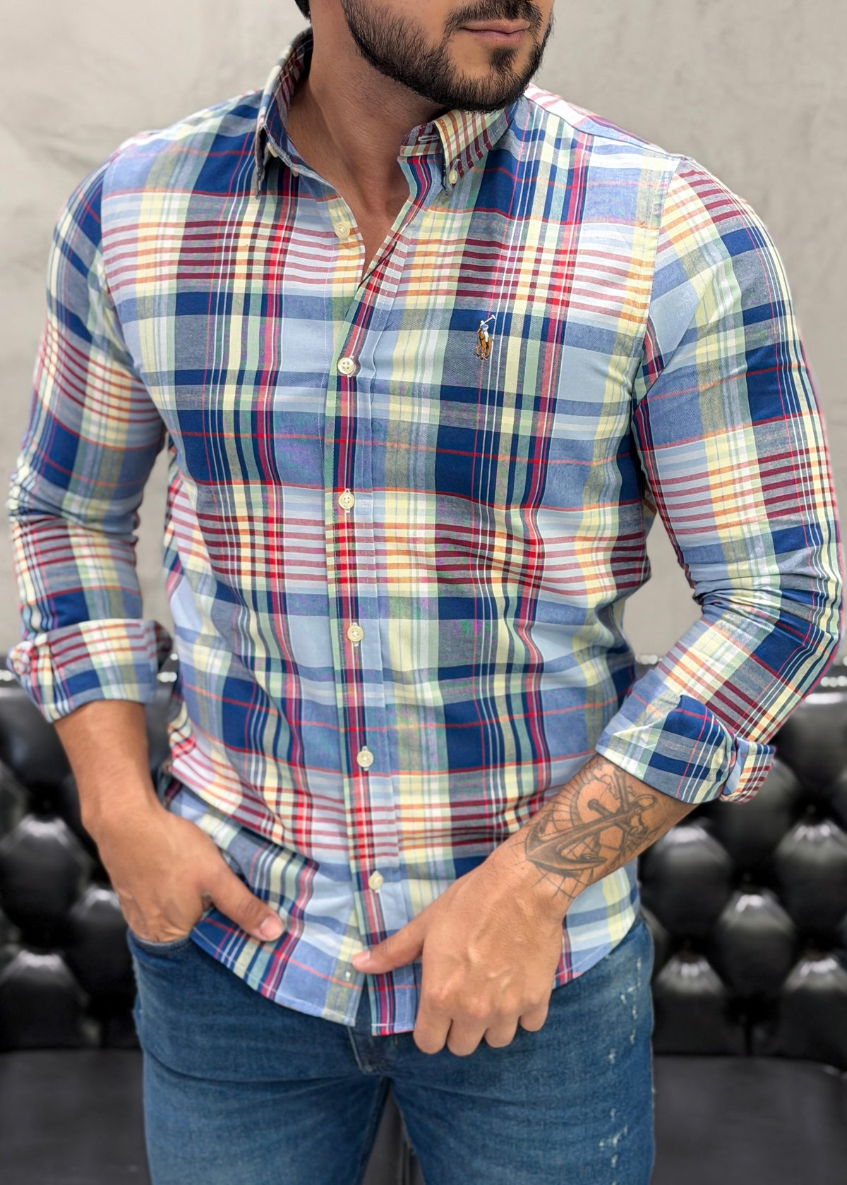 Camisa Ralph Lauren M/L Xadrez Americana