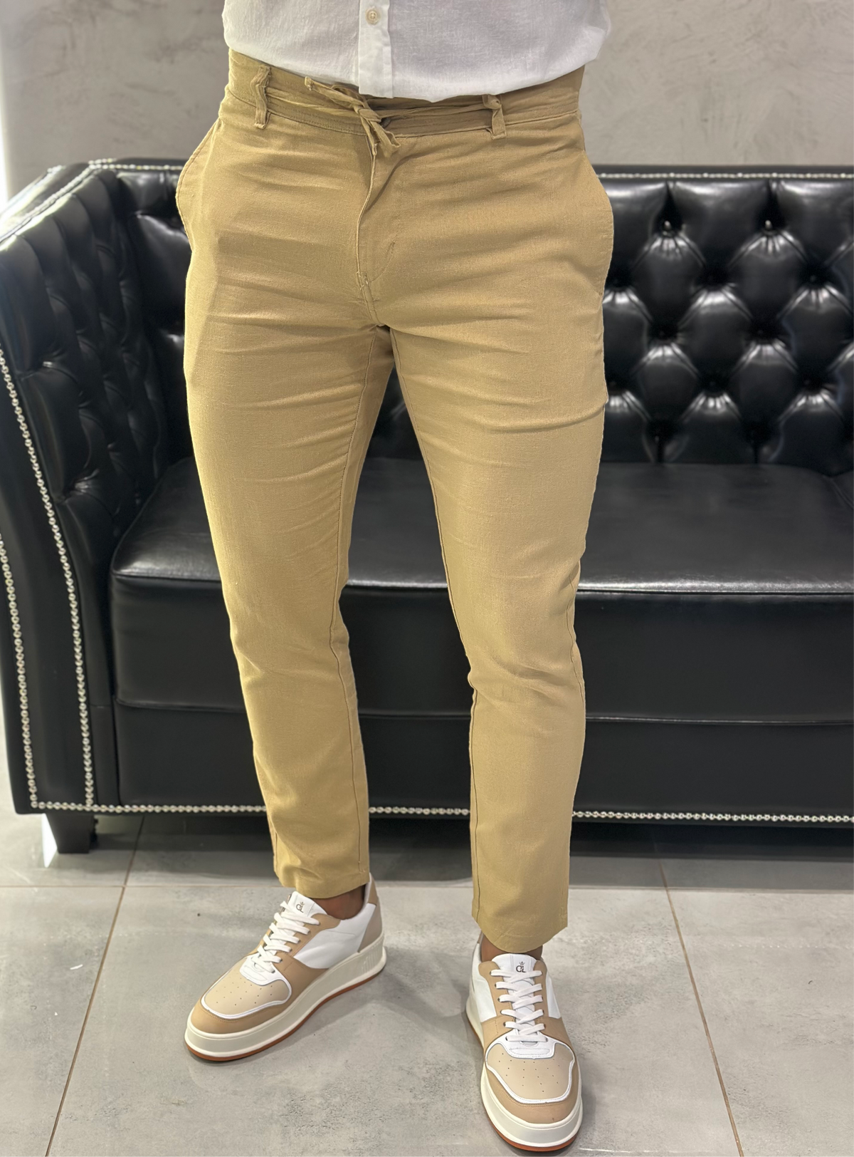 Calça Alf. Linho Bege