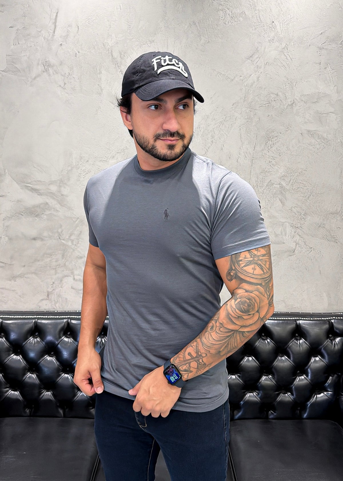 T-Shirt Basic Ralph Lauren Cinza