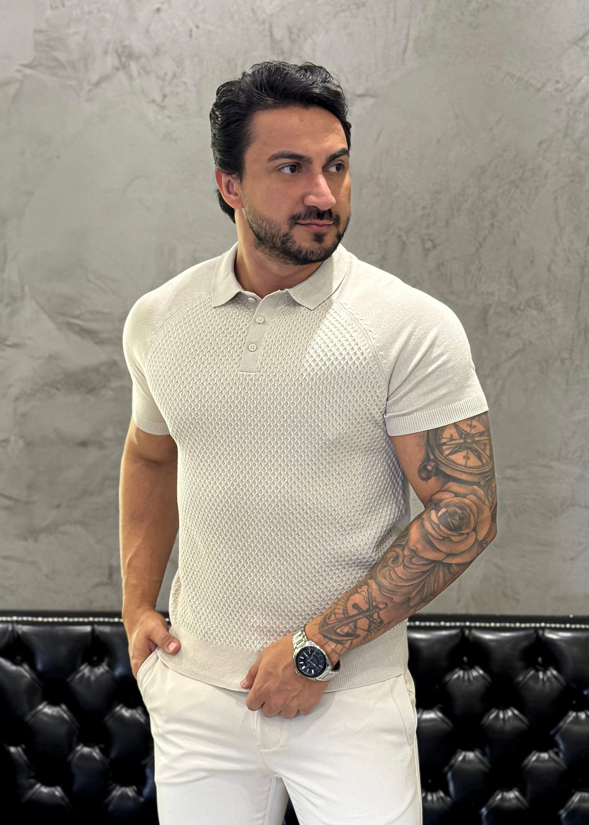 Polo Tricot Luxo Bege