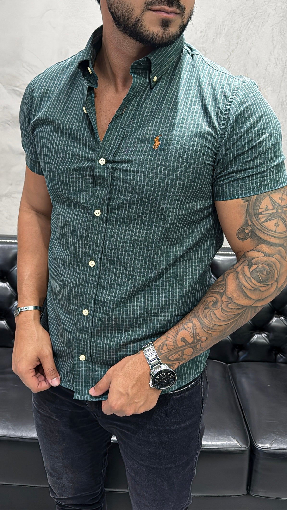 Camisa Ralph Lauren M/Curta Xadrez