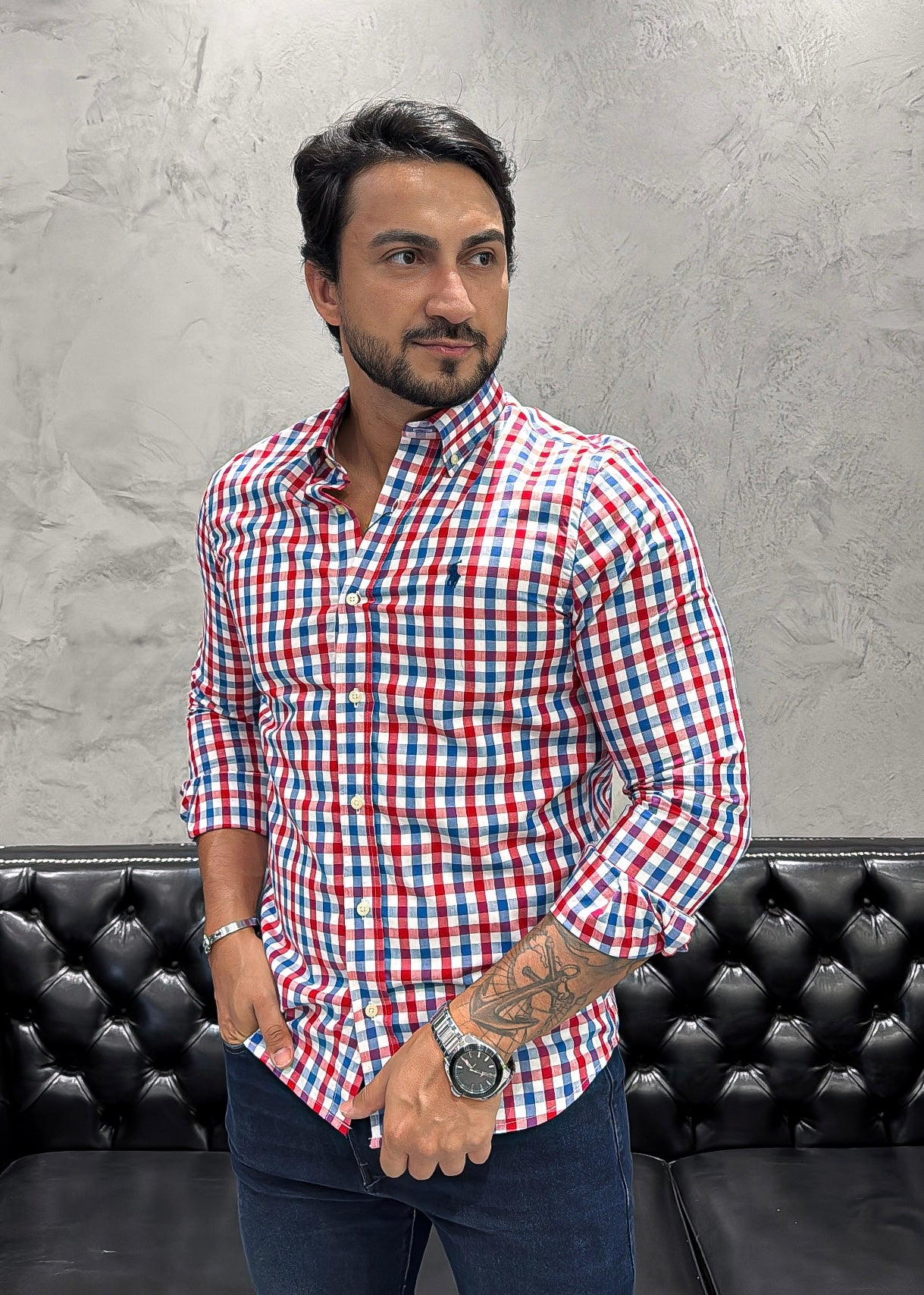 Camisa Ralph Lauren M/Longa Xadrez
