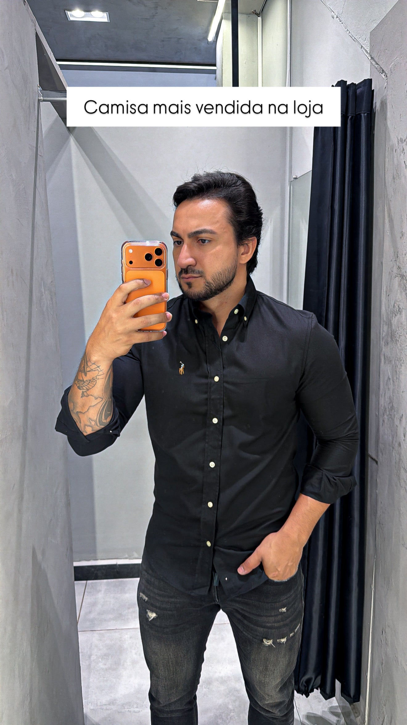 Camisa Ralph Lauren M/L Preto