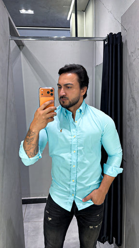 Camisa Ralph Lauren M/L Azul