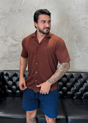 Short Tricot Pespontado Marinho