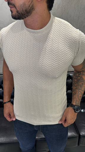 T-Shirt Basica Tricot Areia