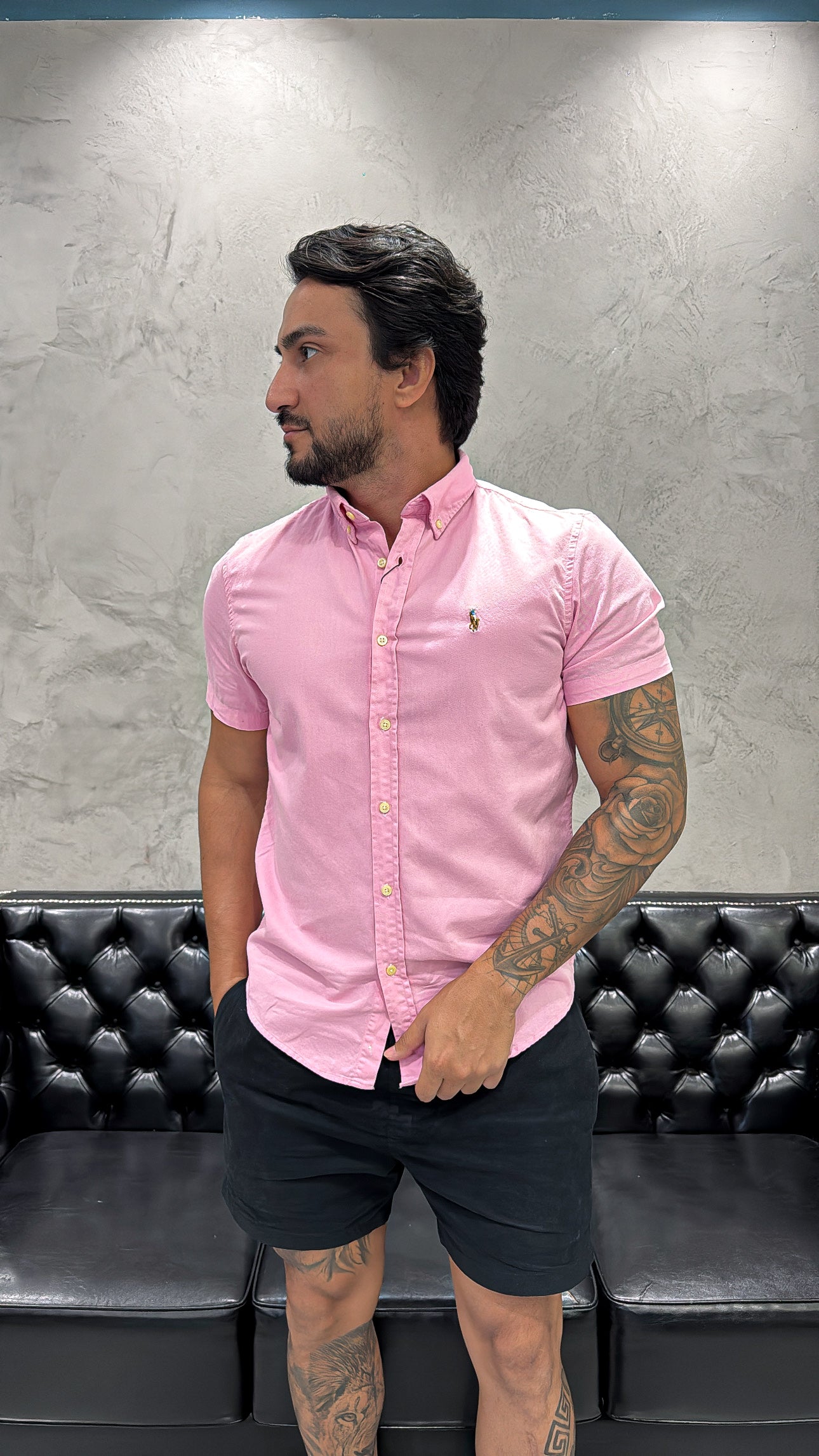 Camisa Ralph Lauren M/C Rosa