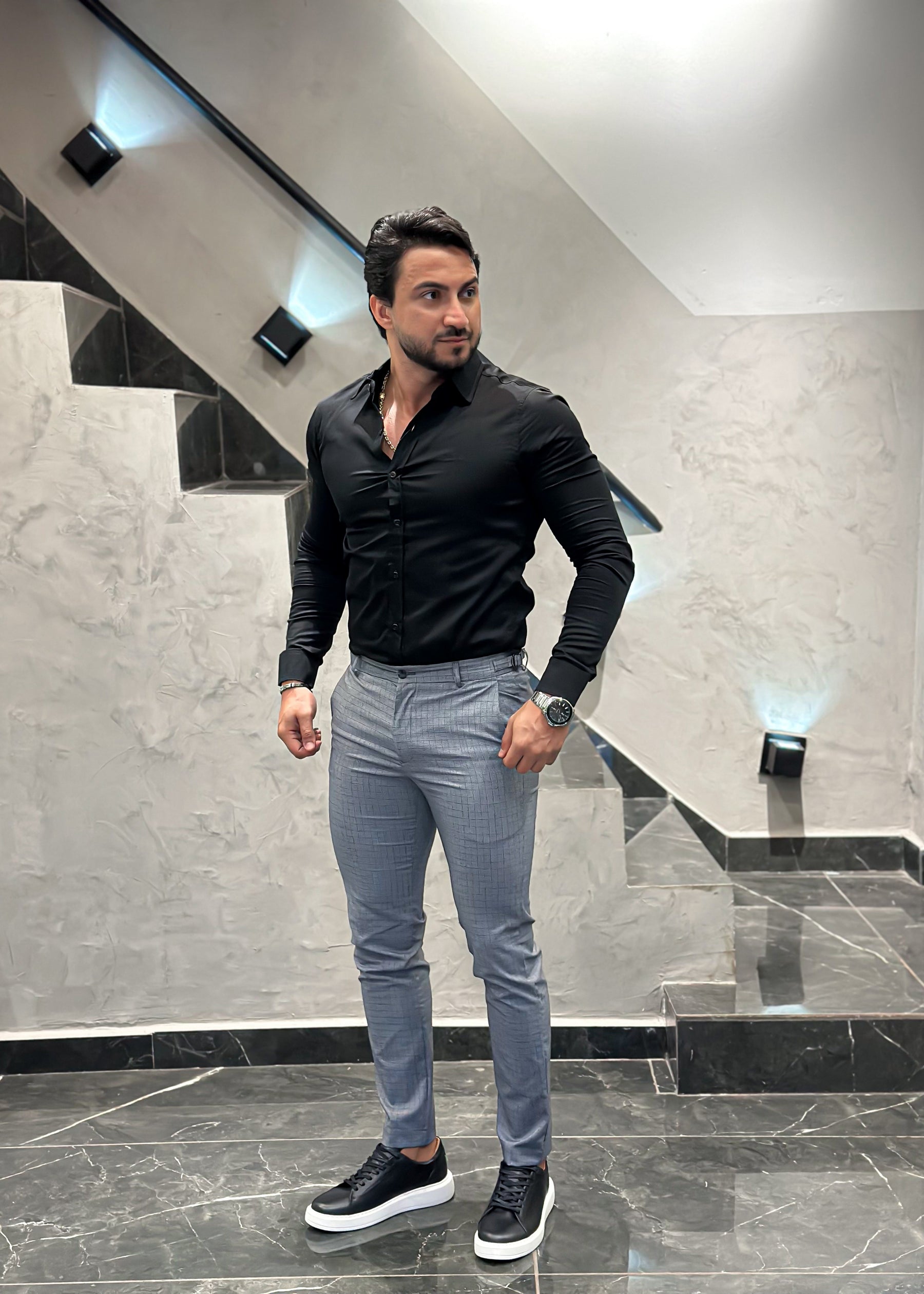 Calça Alfaiataria DL67 com Ajuste Xadrez