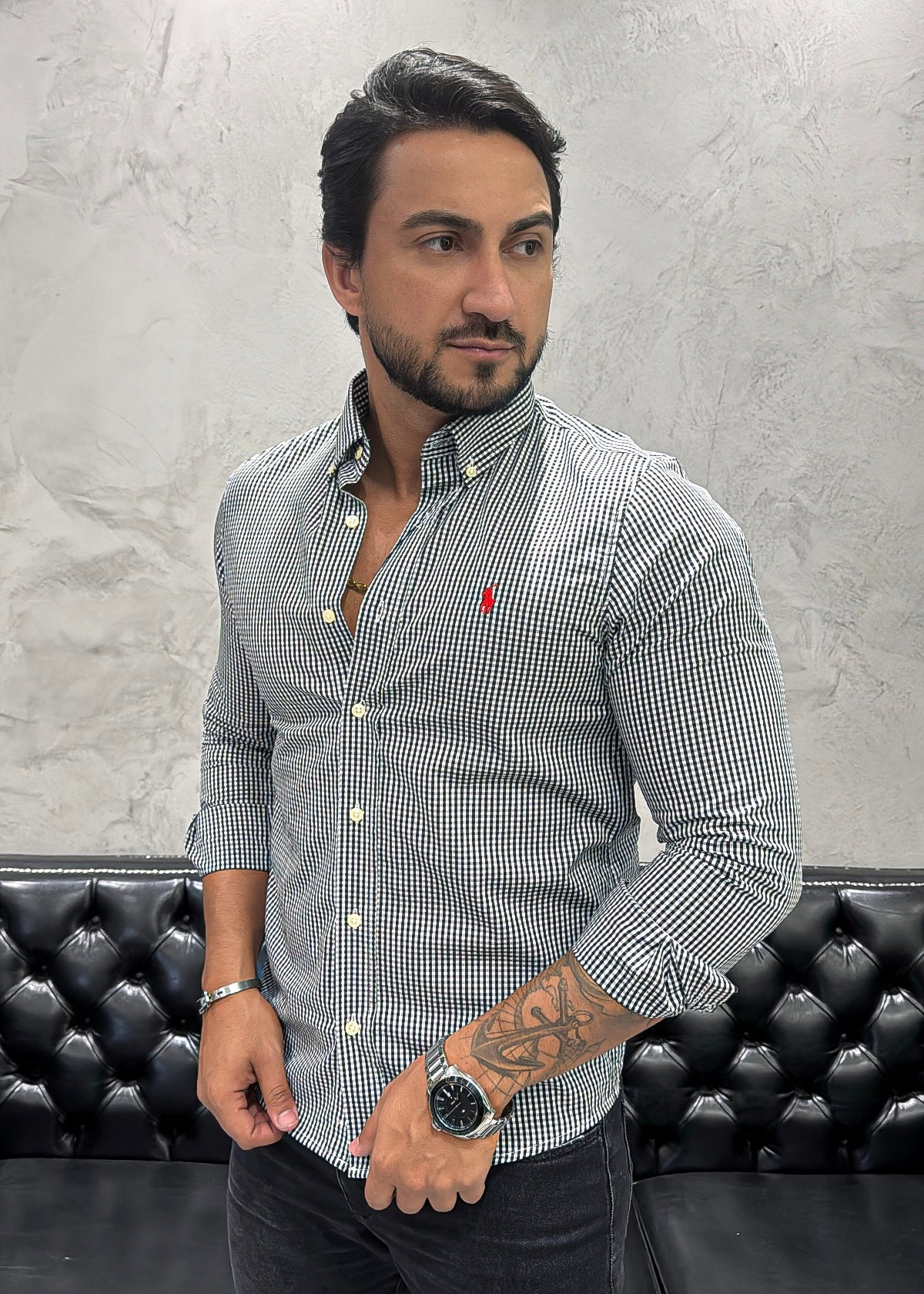 Camisa Ralph Lauren M/L Microxadrez