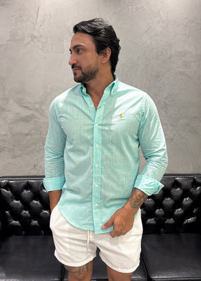 Camisa Ralph Lauren M/L Linho Verde