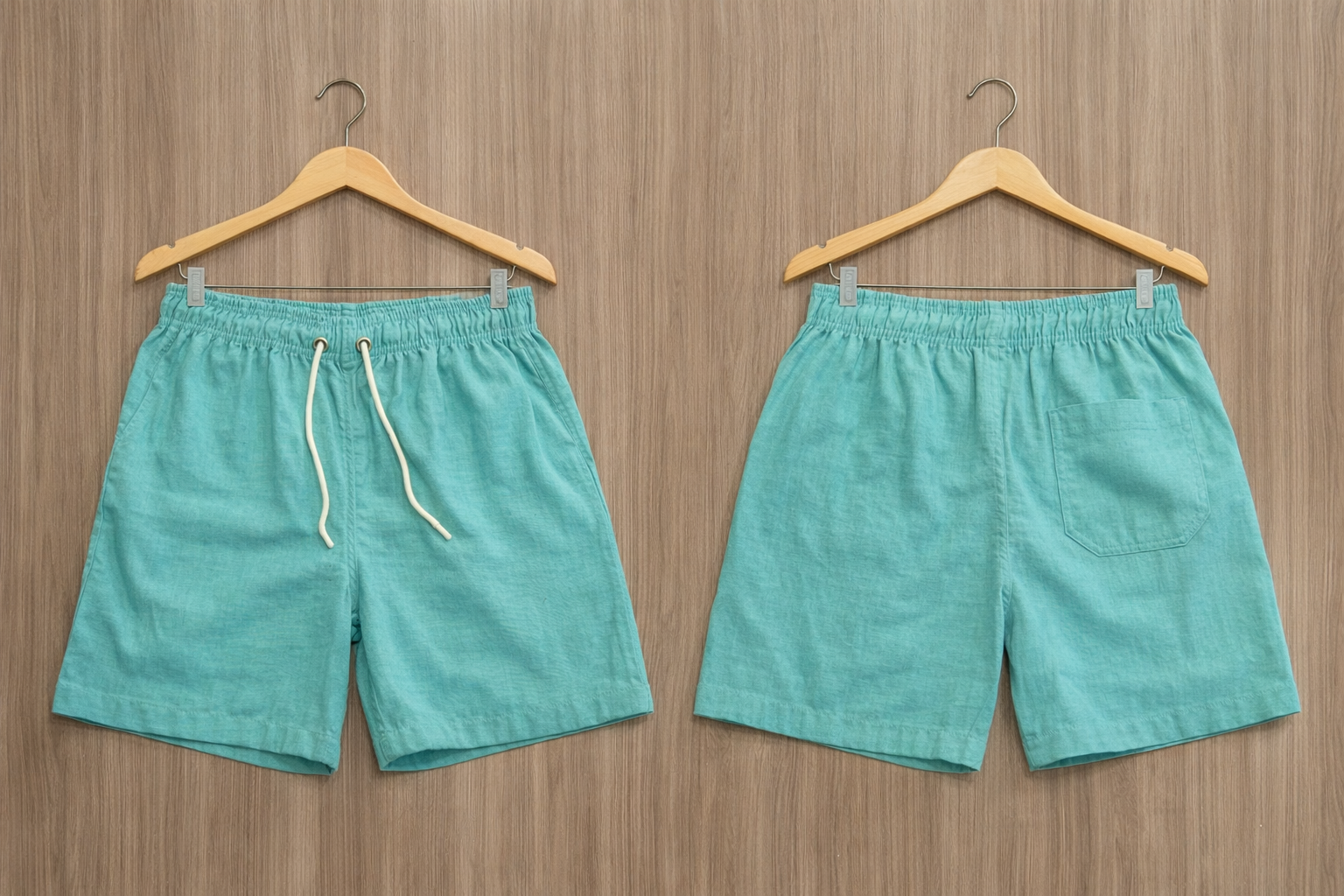 Short Linho Preto Verde