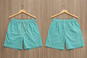 Short Linho Preto Verde