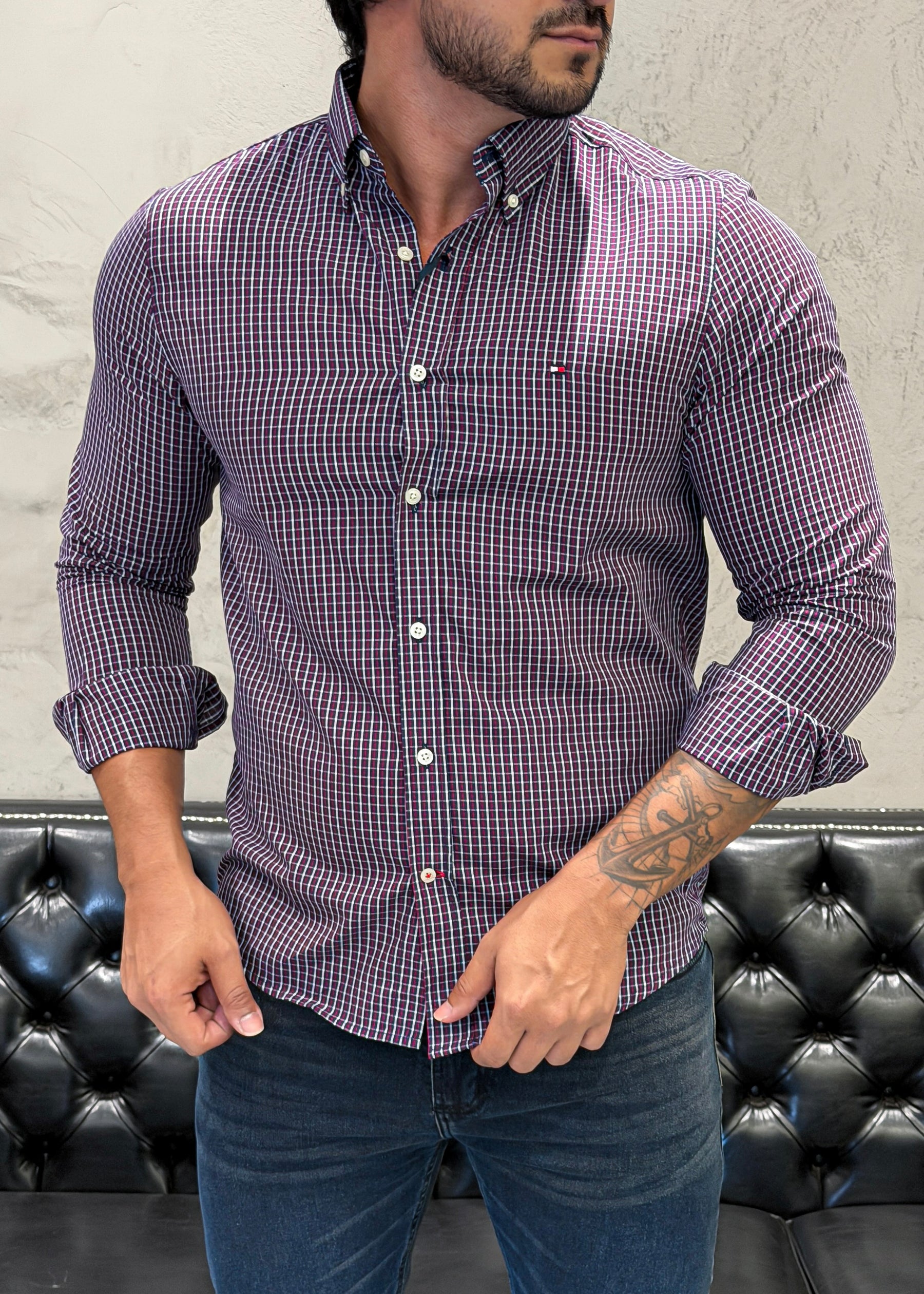 Camisa T.H M/Longa Xadrez
