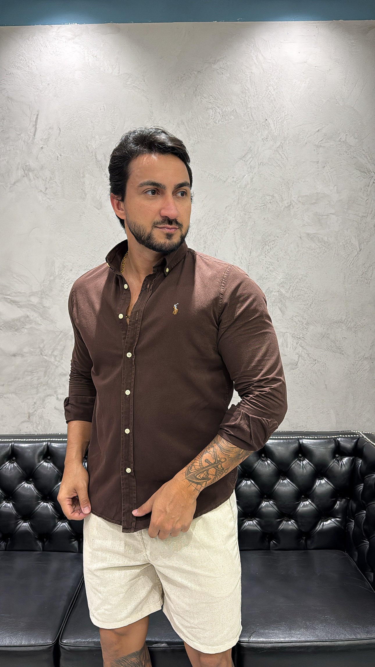 Camisa Ralph Lauren Sarja M/L Marrom