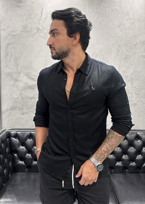 Camisa Reserva M/L Linho Preto