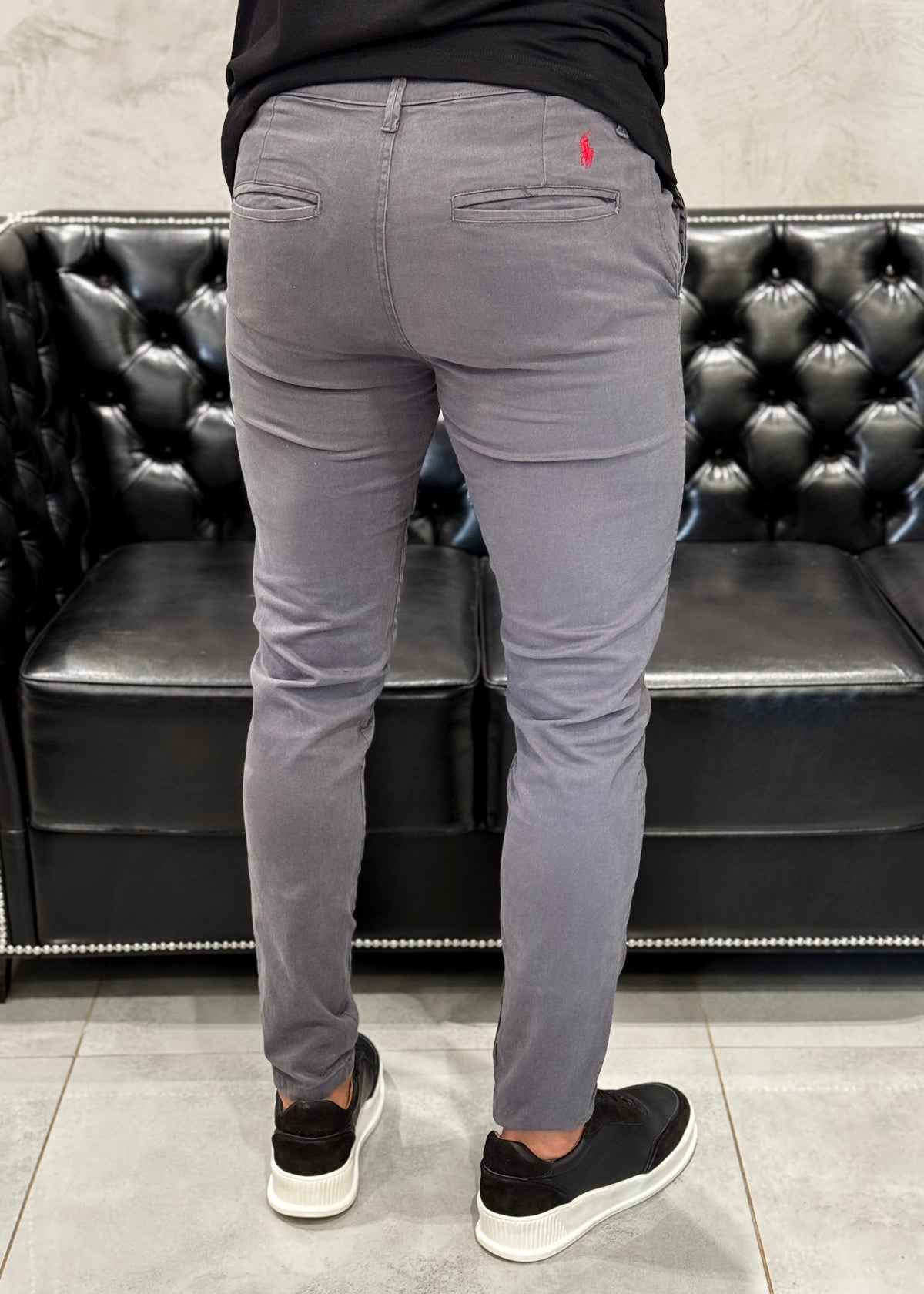 Calca Sarja Cinza Ralph Lauren