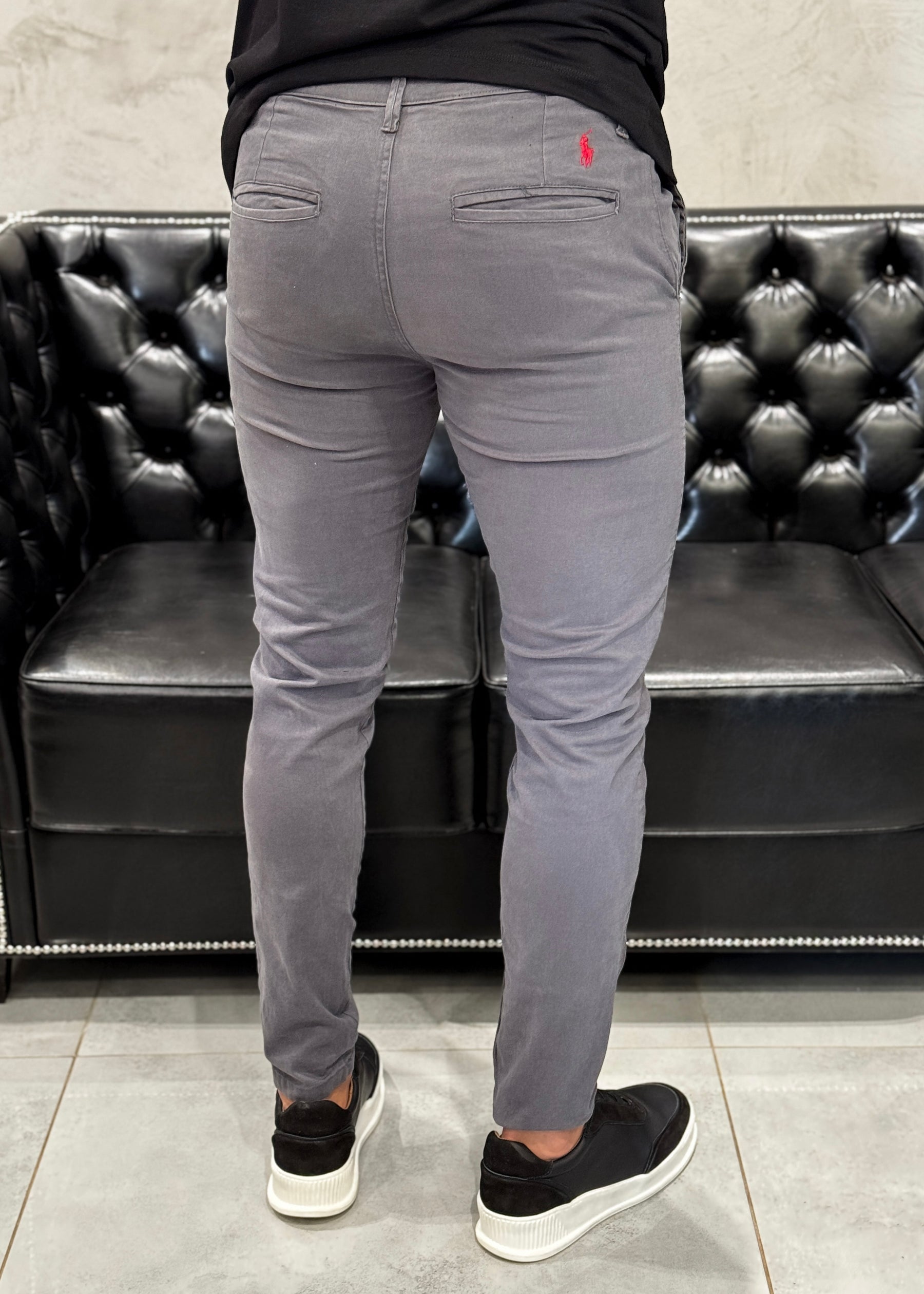 Calca Sarja Cinza Ralph Lauren