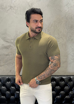 Polo Tricot Luxo Verde Olíva
