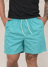 Short Linho Preto Verde