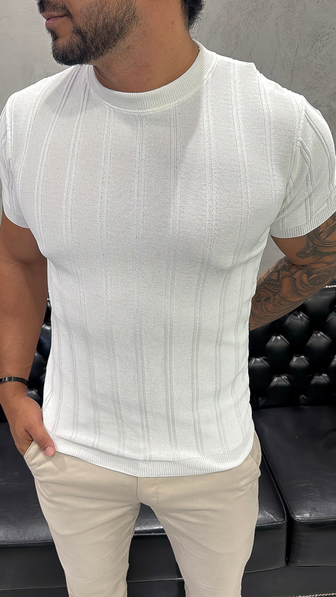 T-Shirt Basica Tricot Branco