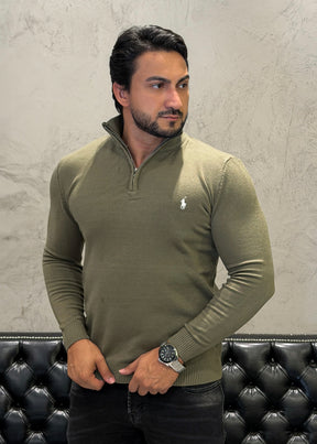 Suéter Zíper Ralph Lauren Musgo