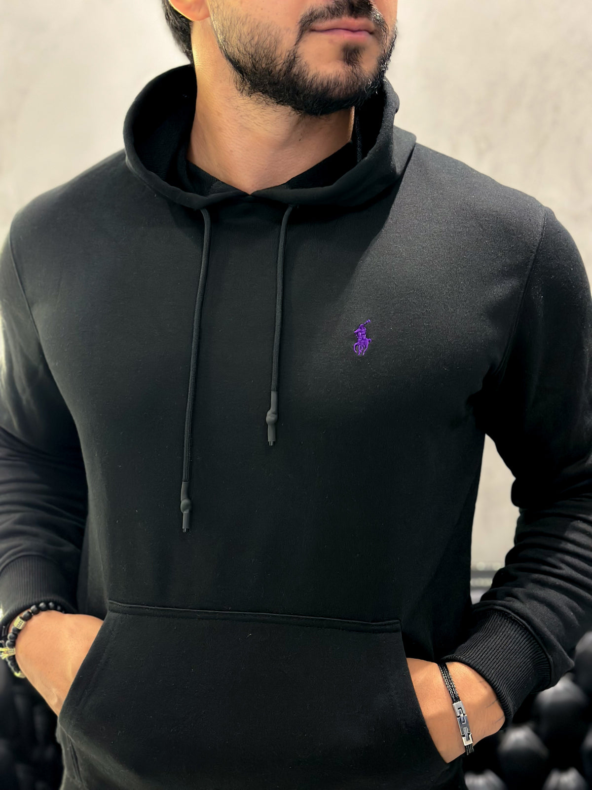 Moletom Canguru Ralph Lauren Preto