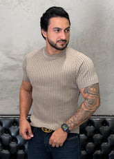 Camiseta Tricot Luxo Bege