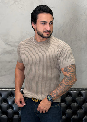 Camiseta Tricot Luxo Bege