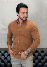 Camisa Ralph Lauren M/Longa Tinturada Marrom