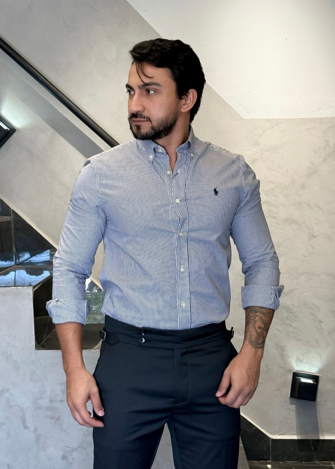 Camisa Ralph Lauren M/Longa Listrada