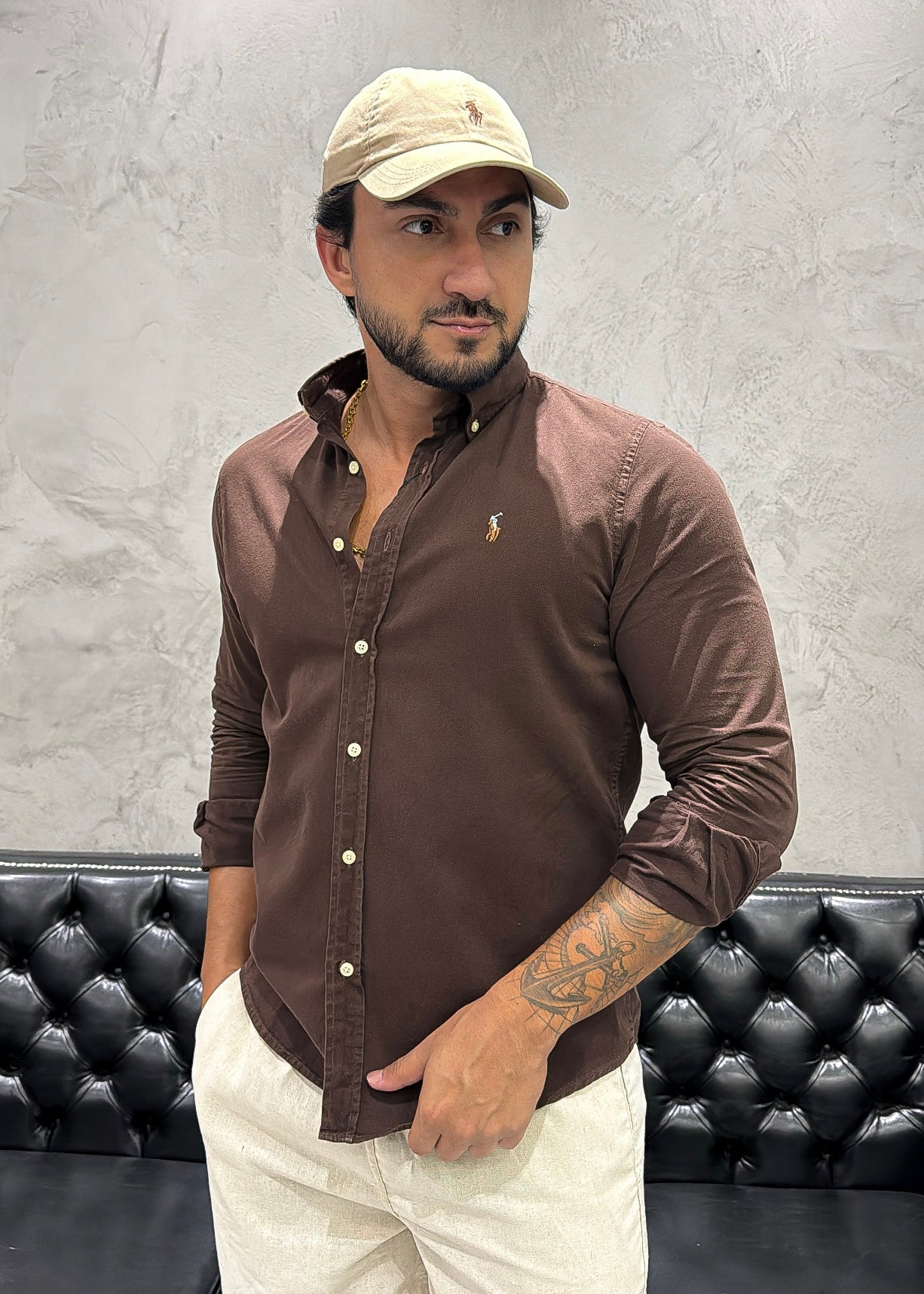 Camisa Ralph Lauren Sarja M/L Marrom