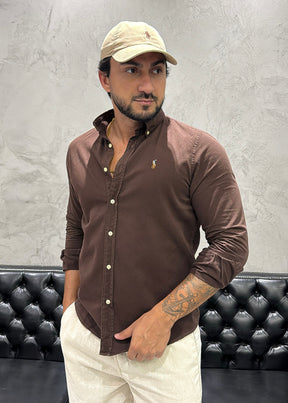 Camisa Ralph Lauren Sarja M/L Marrom