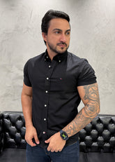 Camisa T. H.  M/Curta Preto