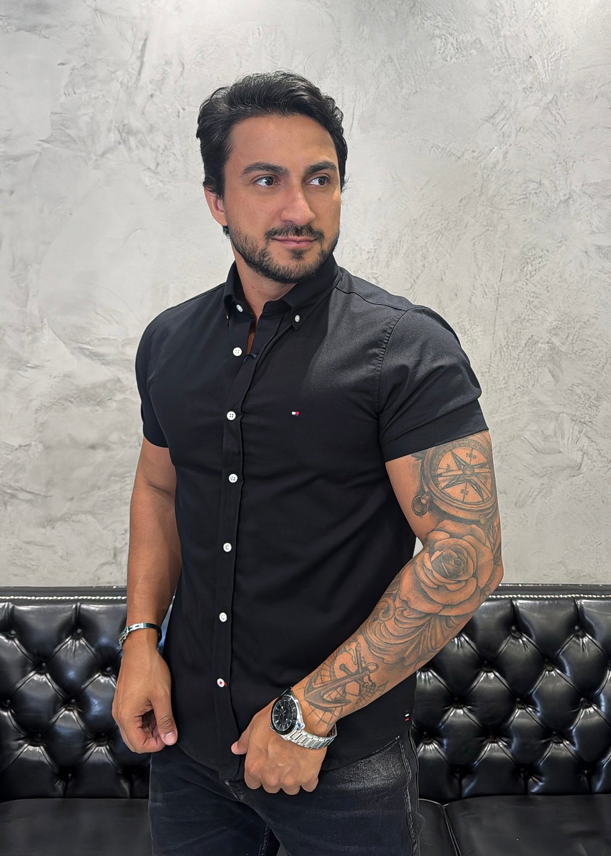 Camisa T. H.  M/Curta Preto