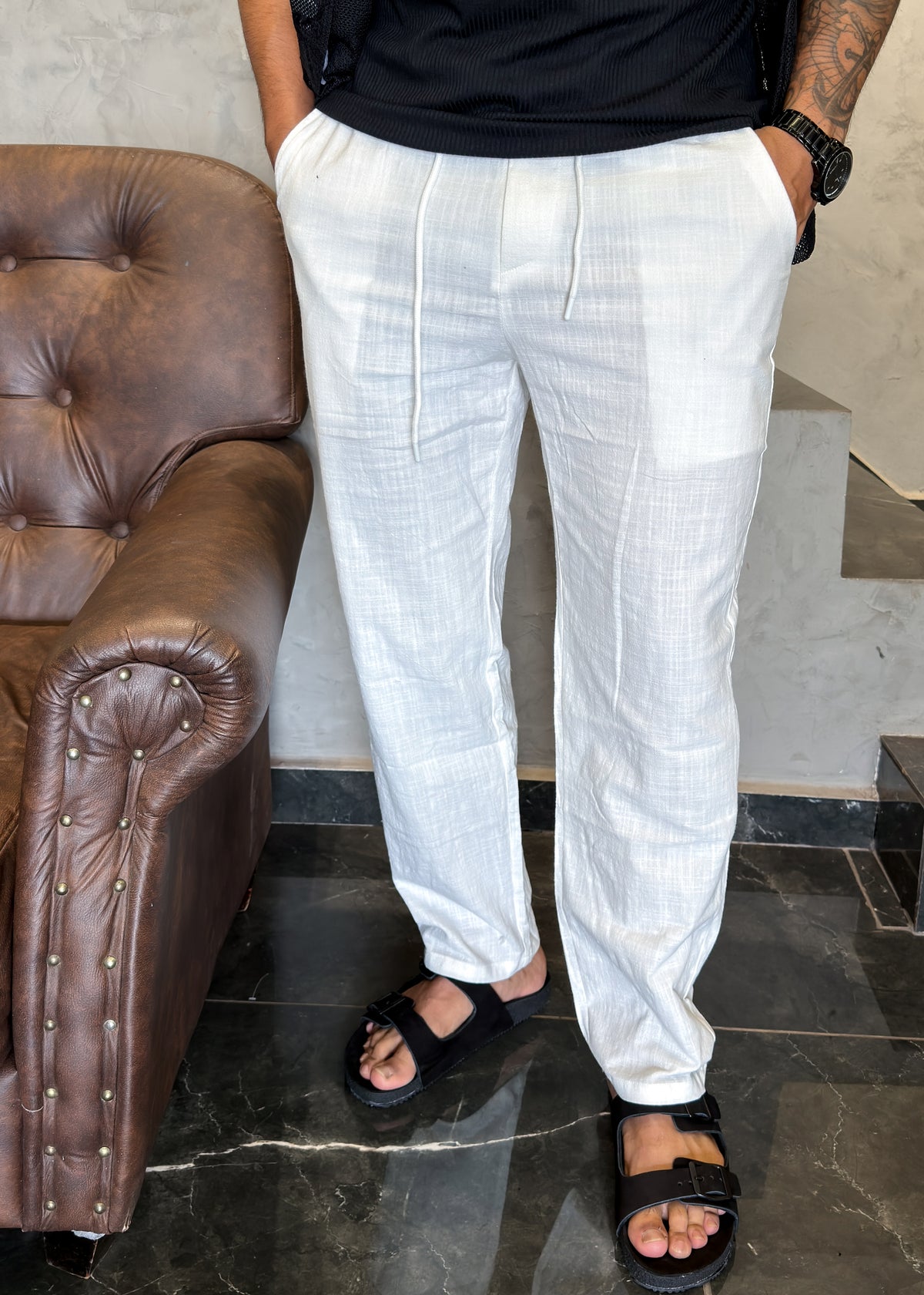 Calça em Linho Branco