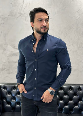 Camisa Ralph Lauren M/Longa Oxford Marinho