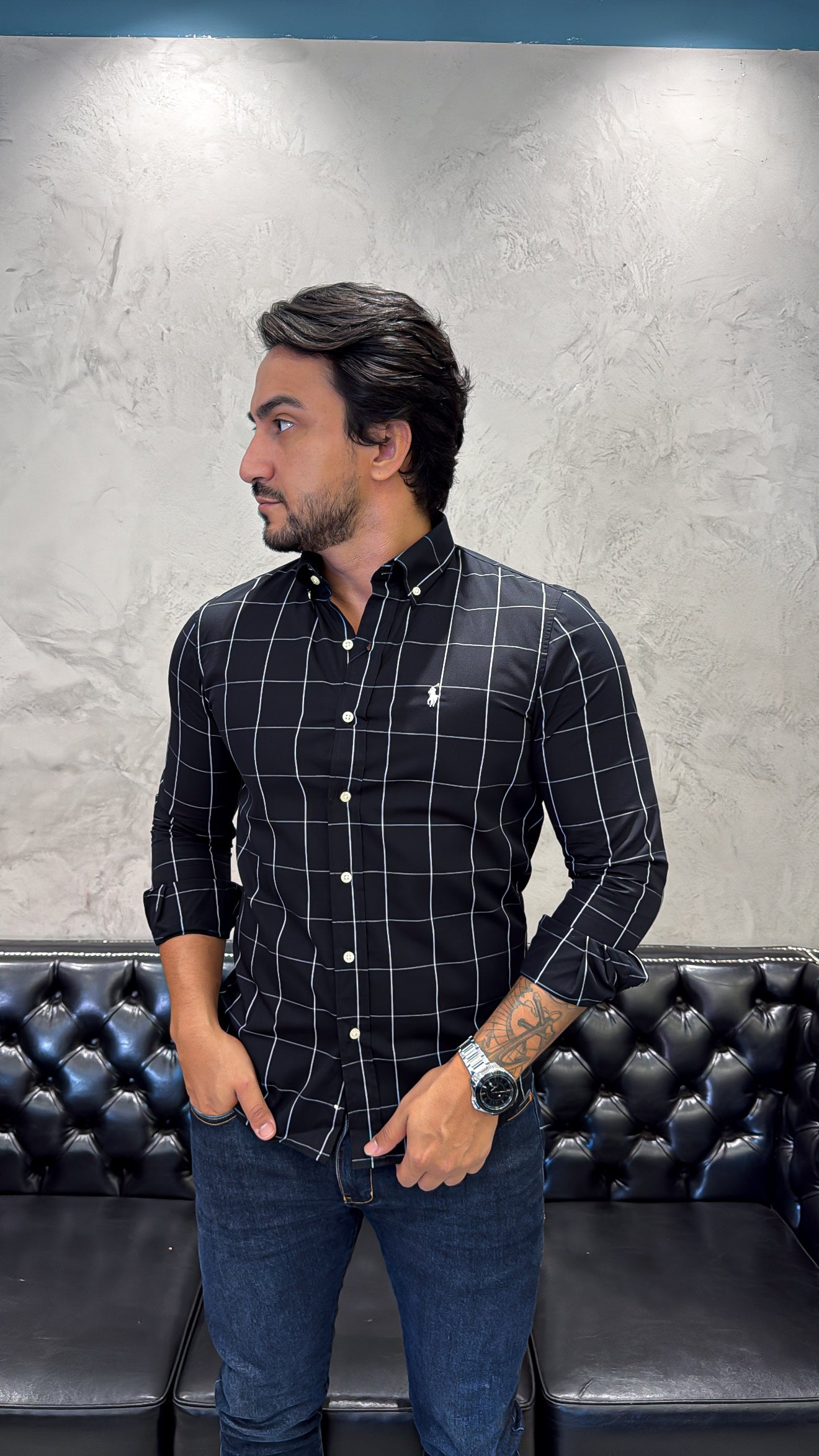 Camisa Ralph Lauren M/Longa Xadrez