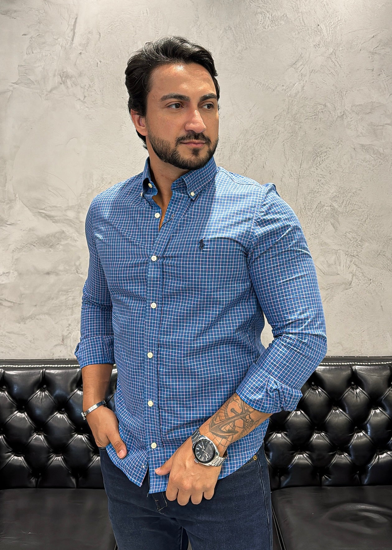 Camisa Ralph Lauren M/Longa Xadrez