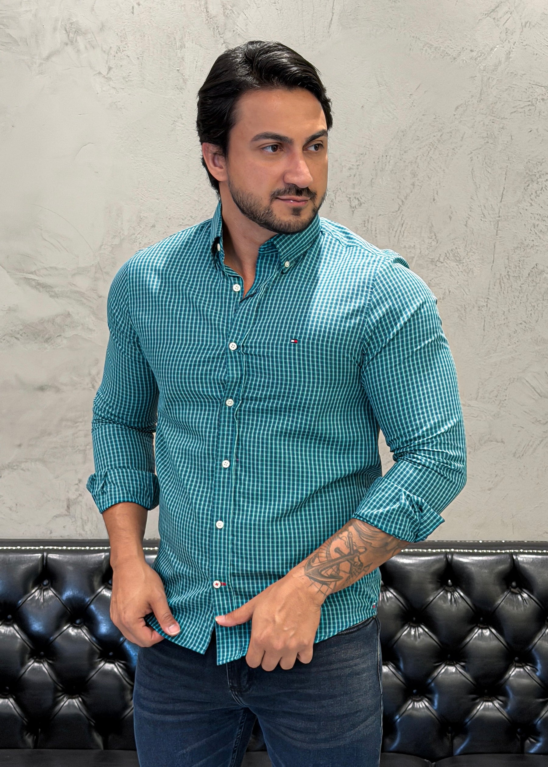 Camisa T.H M/Longa Xadrez