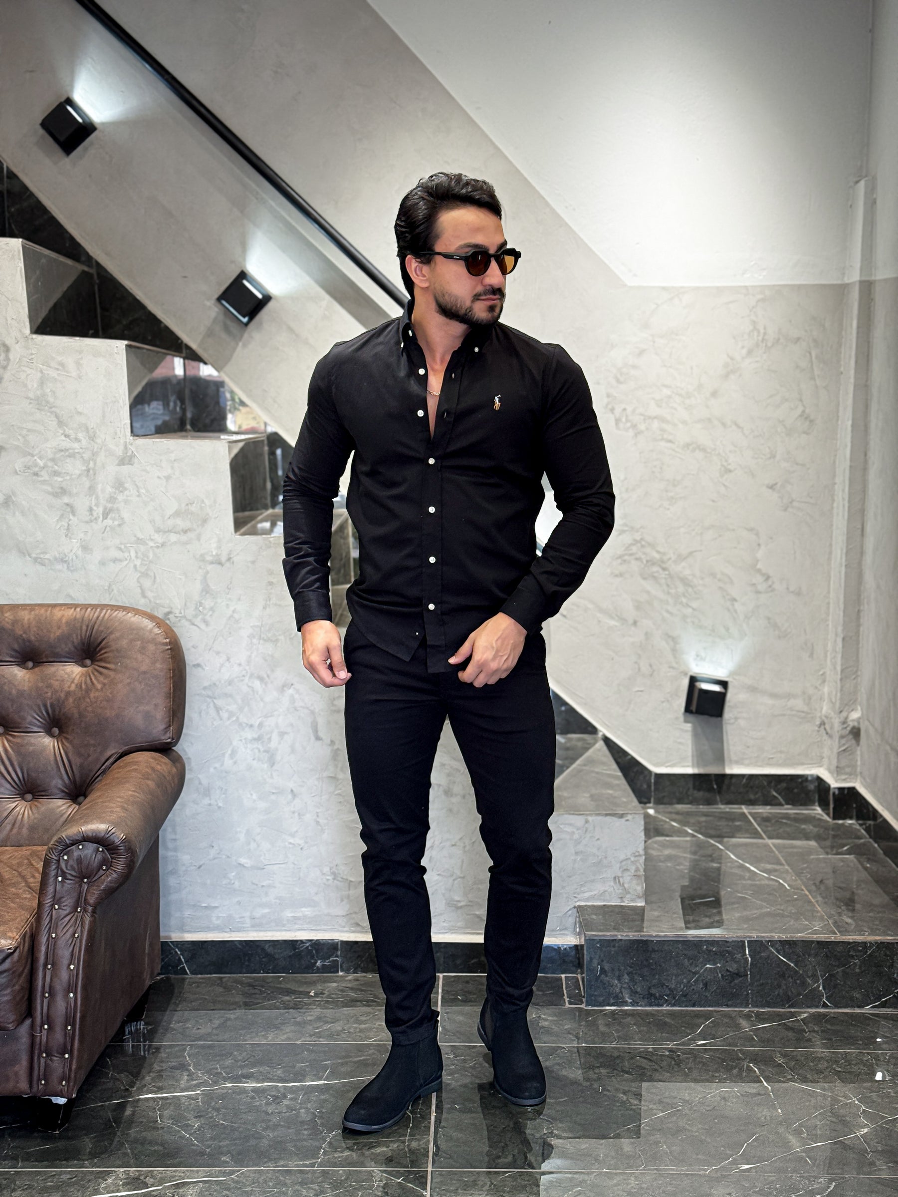 Camisa Ralph Lauren M/L Preto