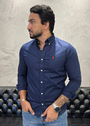 Camisa Ralph Lauren M/Longa Marinho