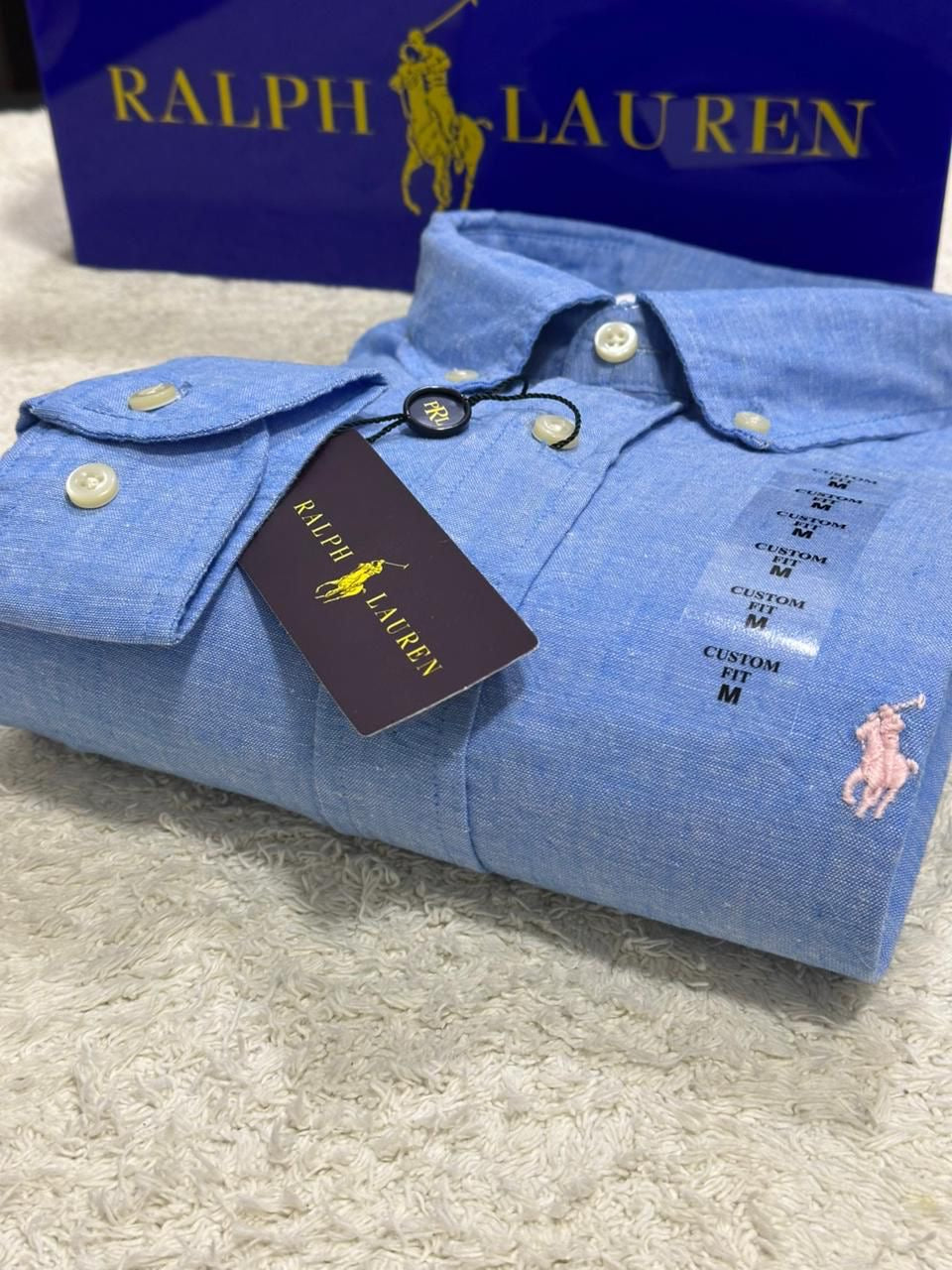 Camisa M/L Ralph Lauren Linho Azul Claro