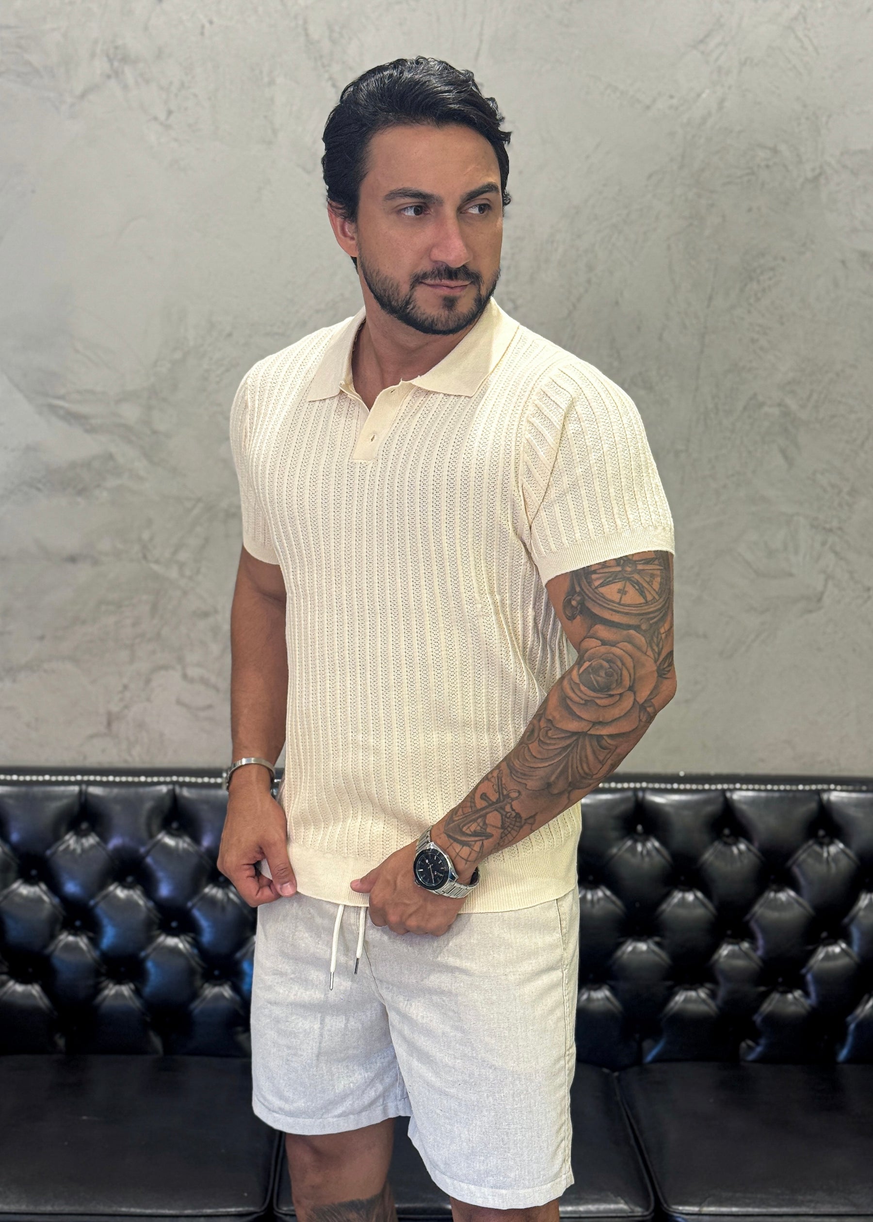 Polo Tricot Luxo Bege