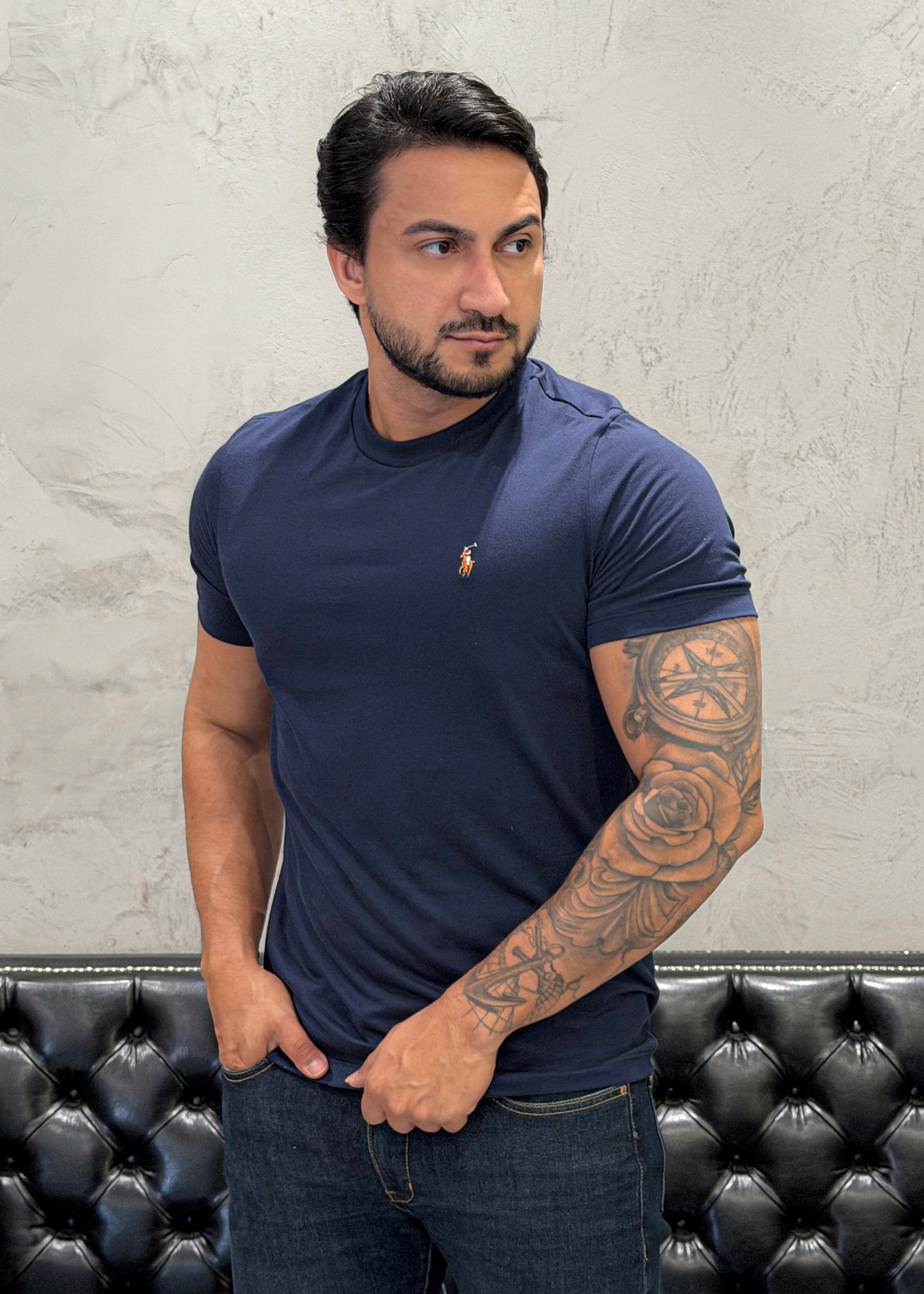 T-Shirt Basic Ralph Lauren Marinho