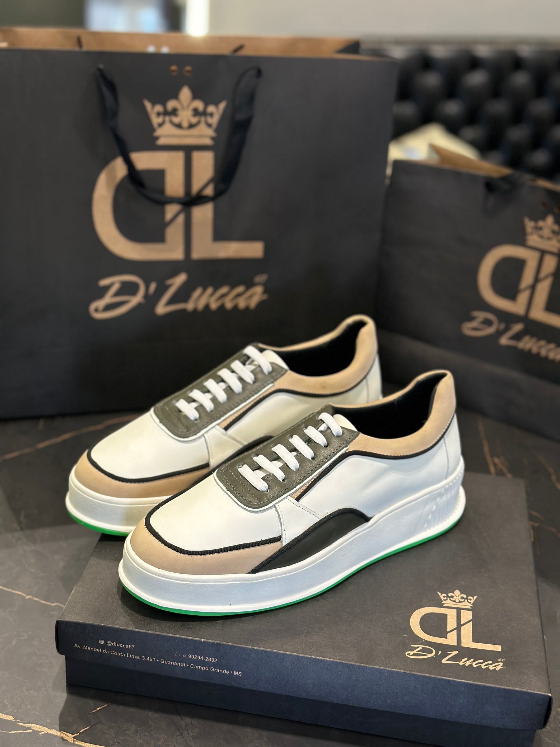 Sneaker DL67 Branco c/ Neon