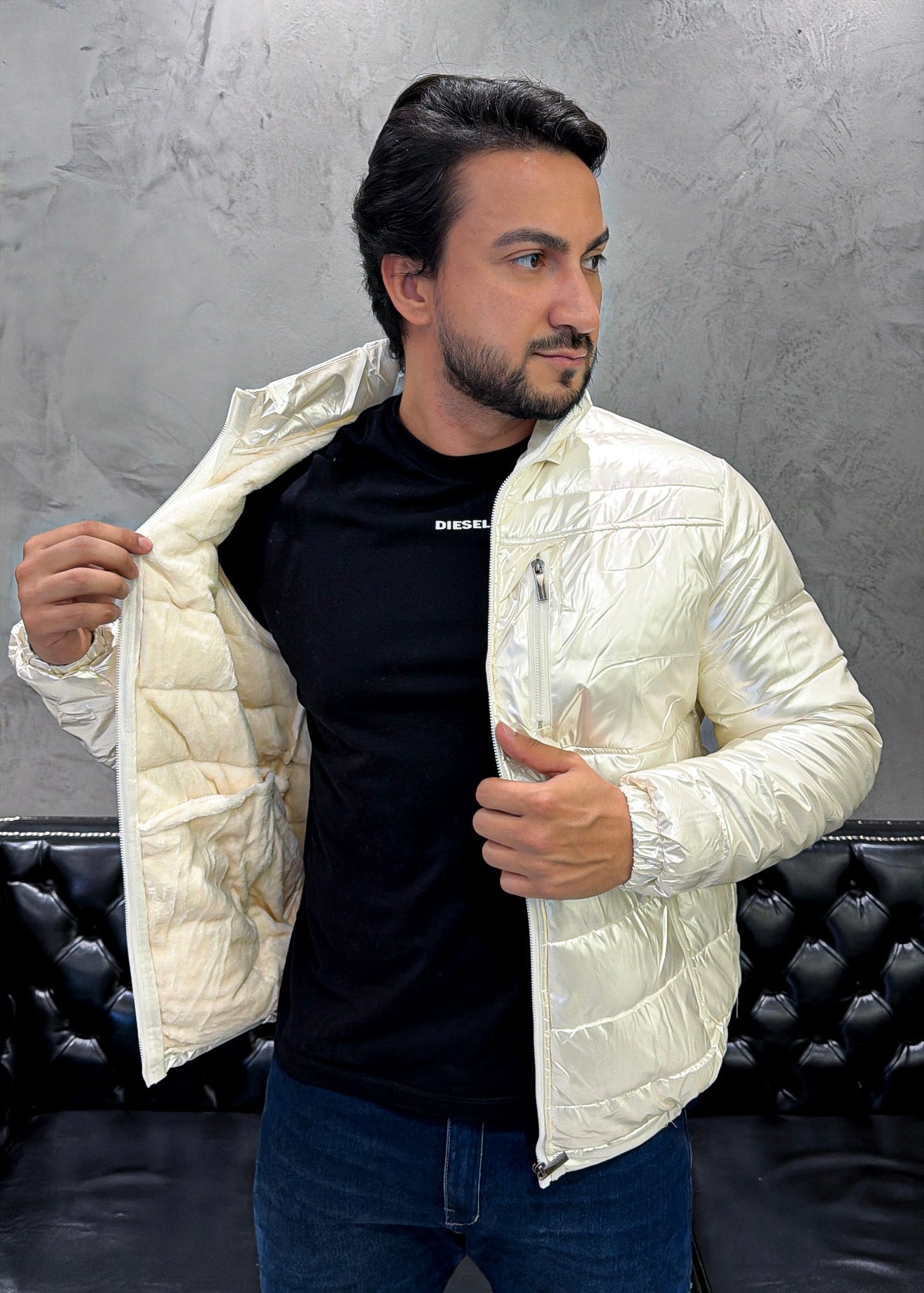 Jaqueta Puffer Matelassê Off