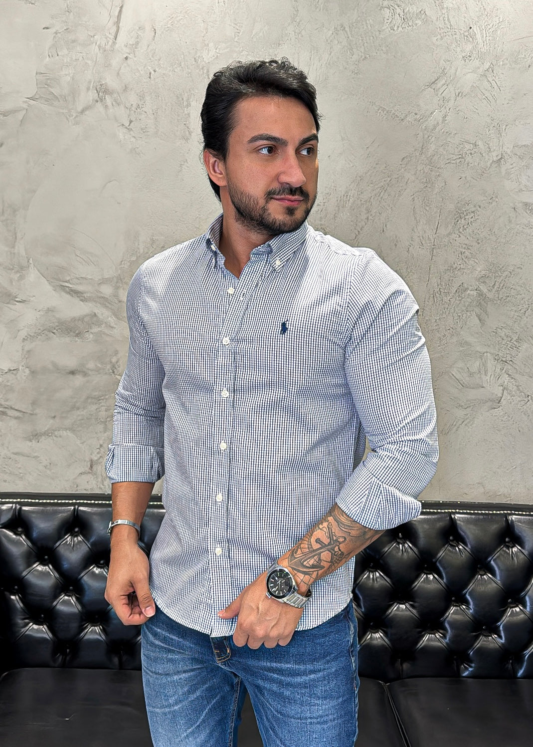Camisa Ralph Lauren M/Longa MicroXadrez