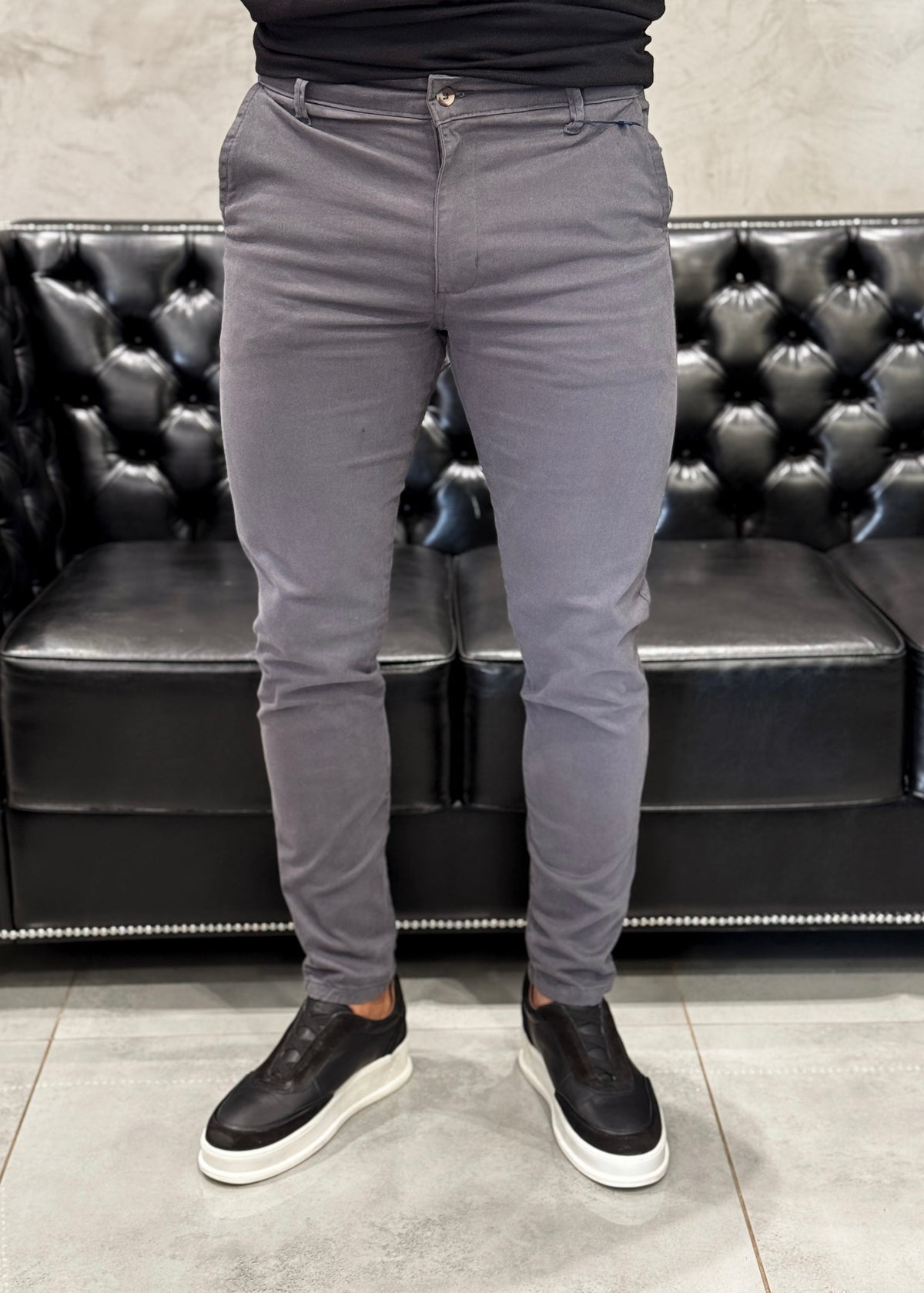 Calca Sarja Cinza Ralph Lauren